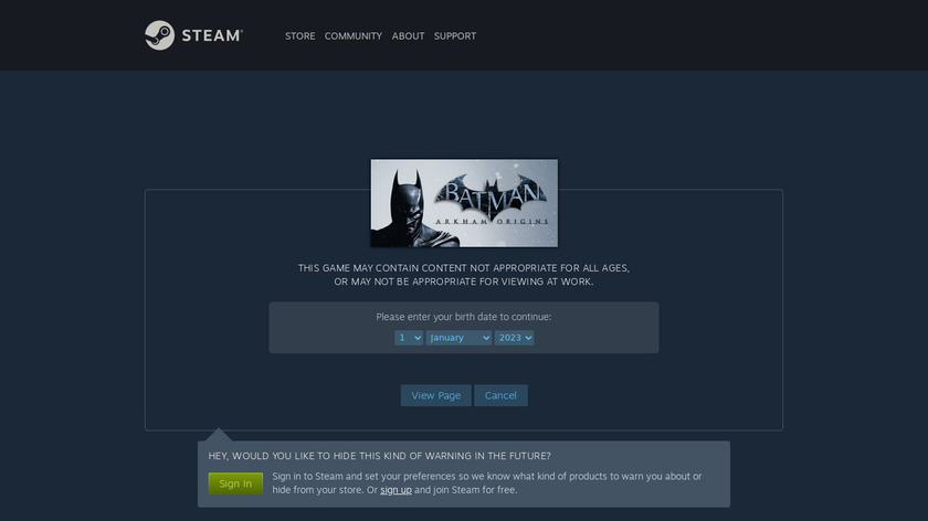 Batman: Arkham Origins Landing Page