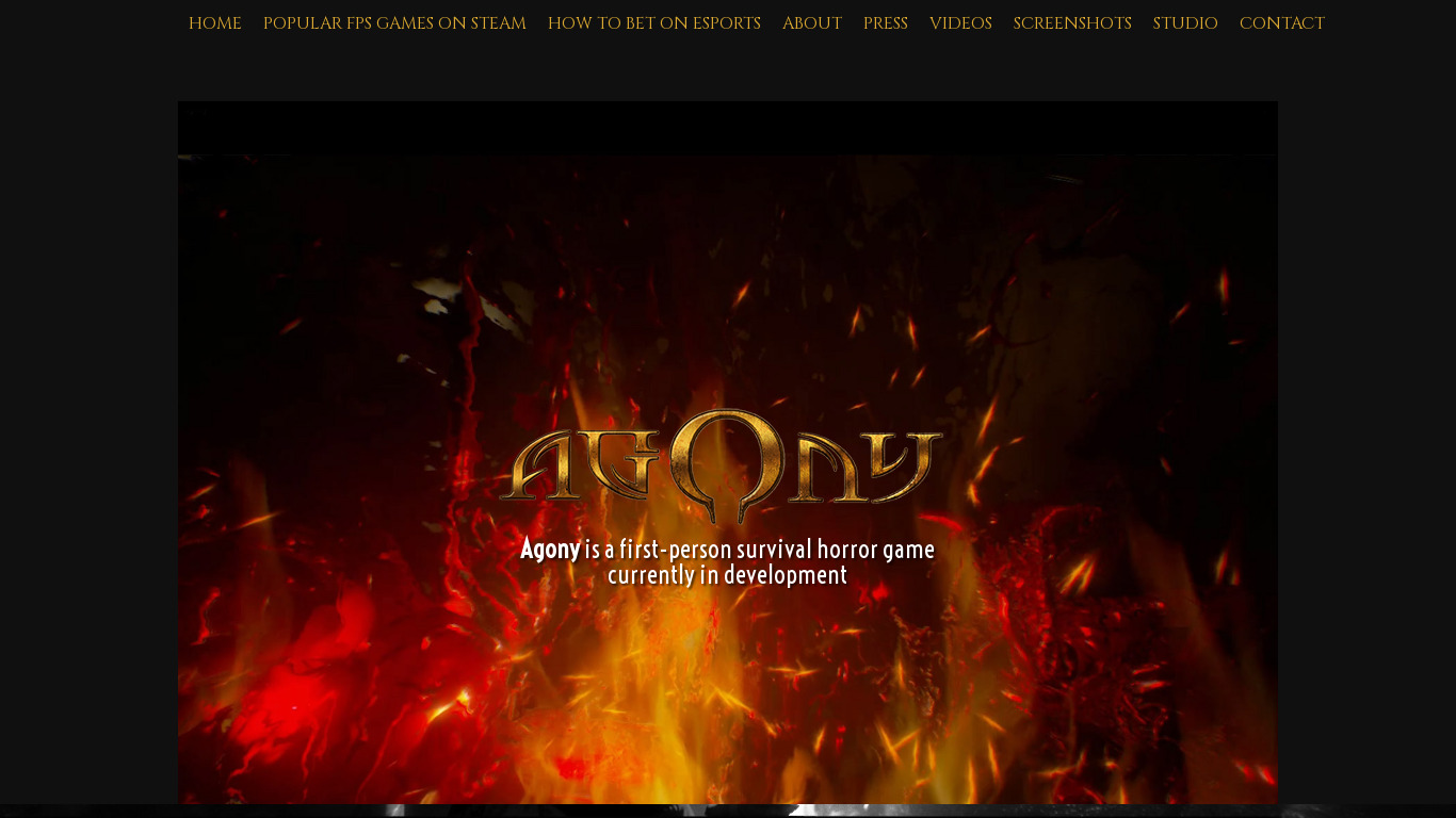 Agony Landing page