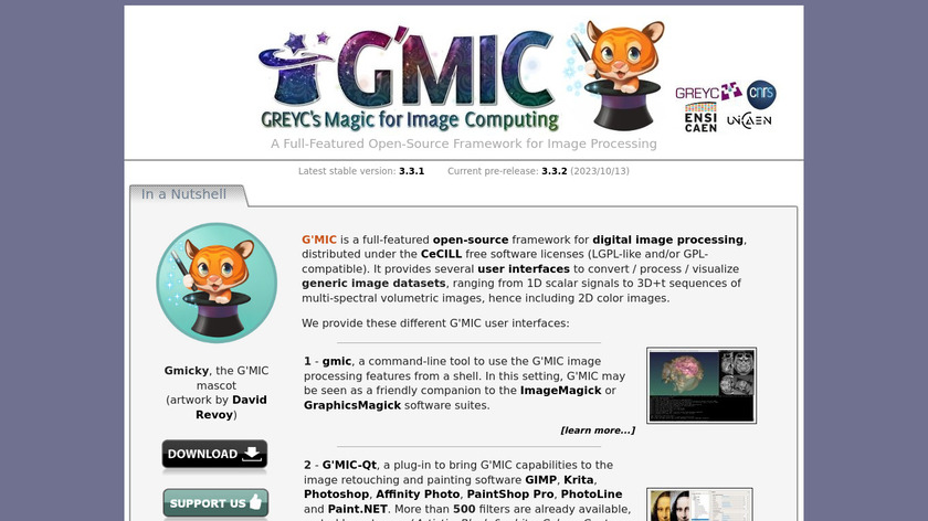 G'MIC Landing Page