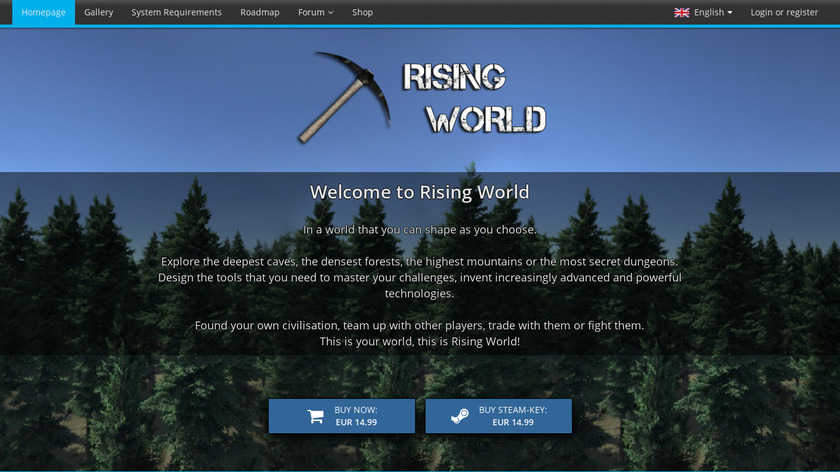 Rising World Landing Page