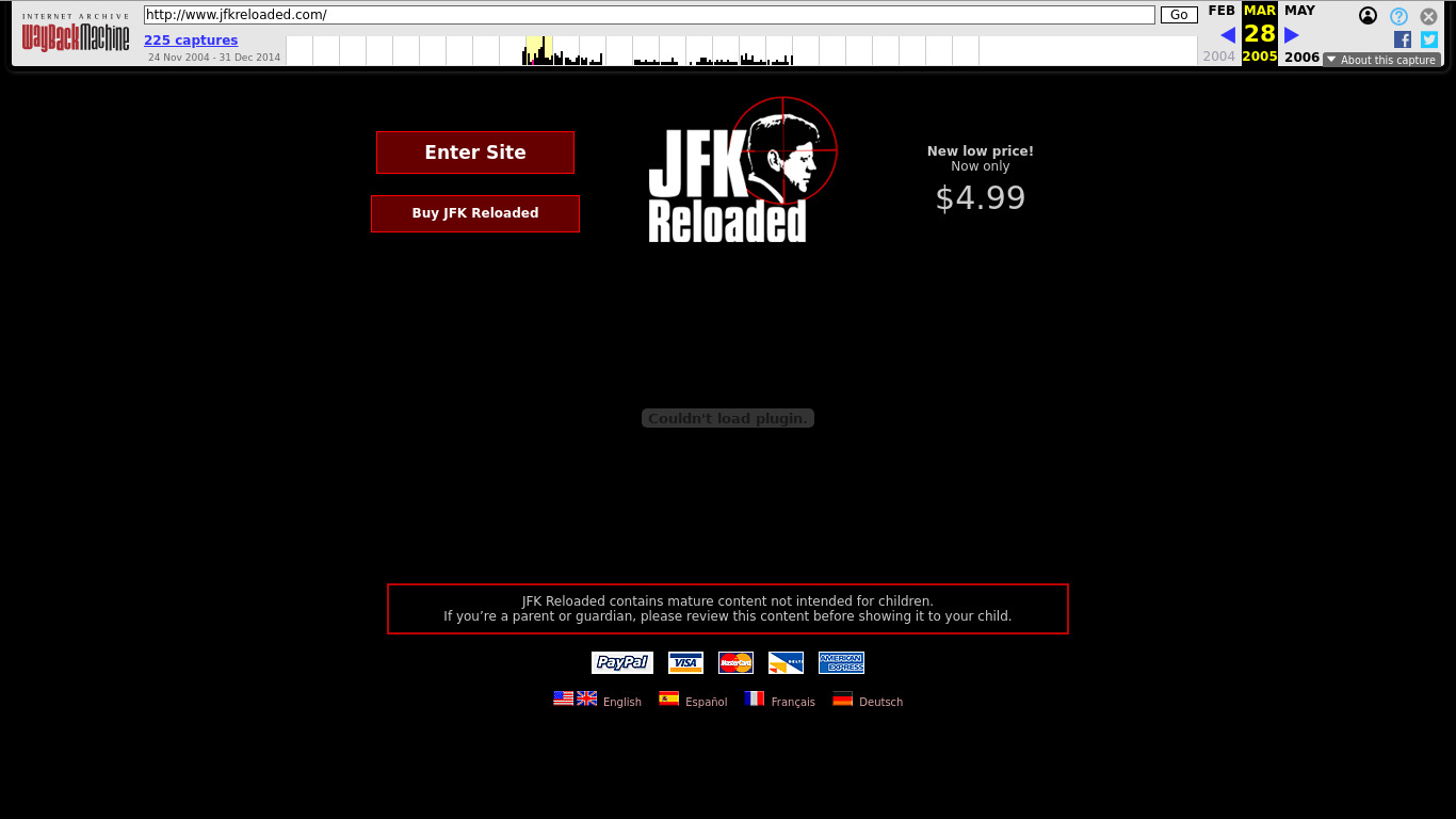 JFK Reloaded Landing page