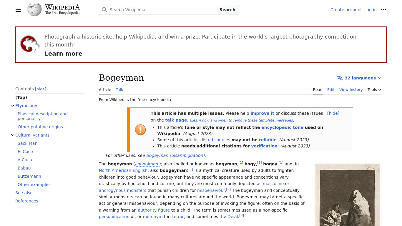 The Boogie Man Landing page