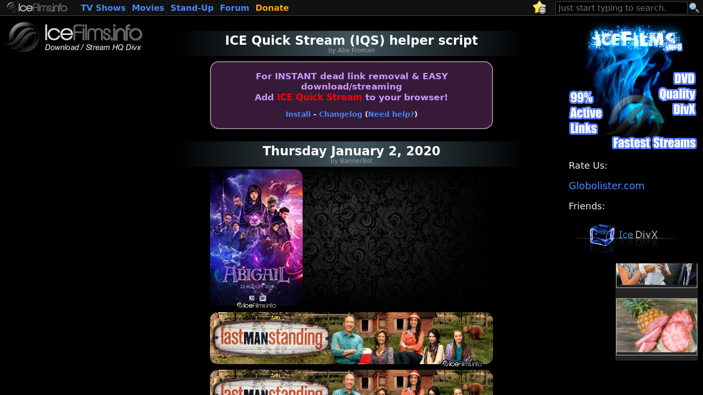 IceFilms.info Landing page