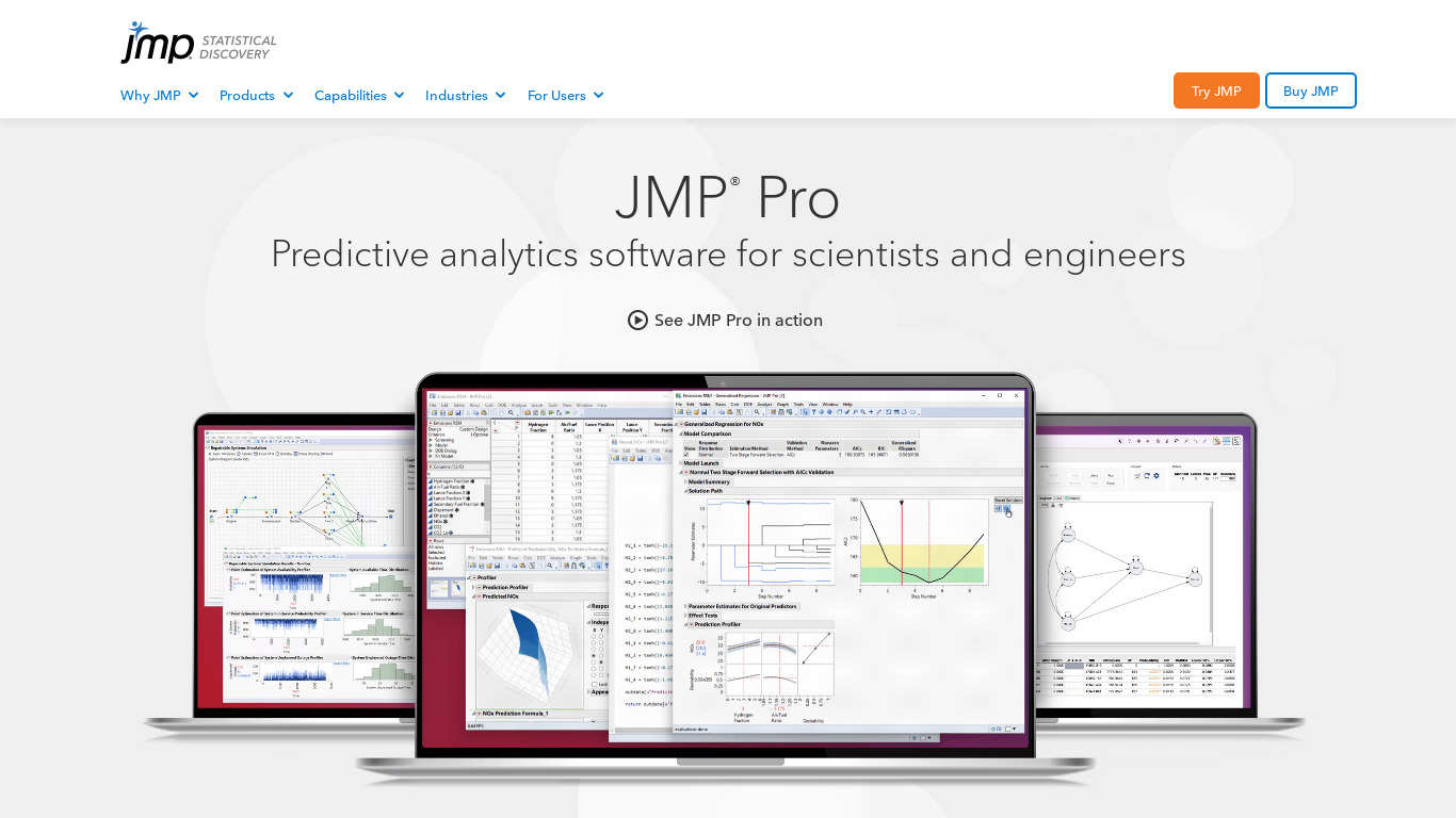 JMP Pro Landing page