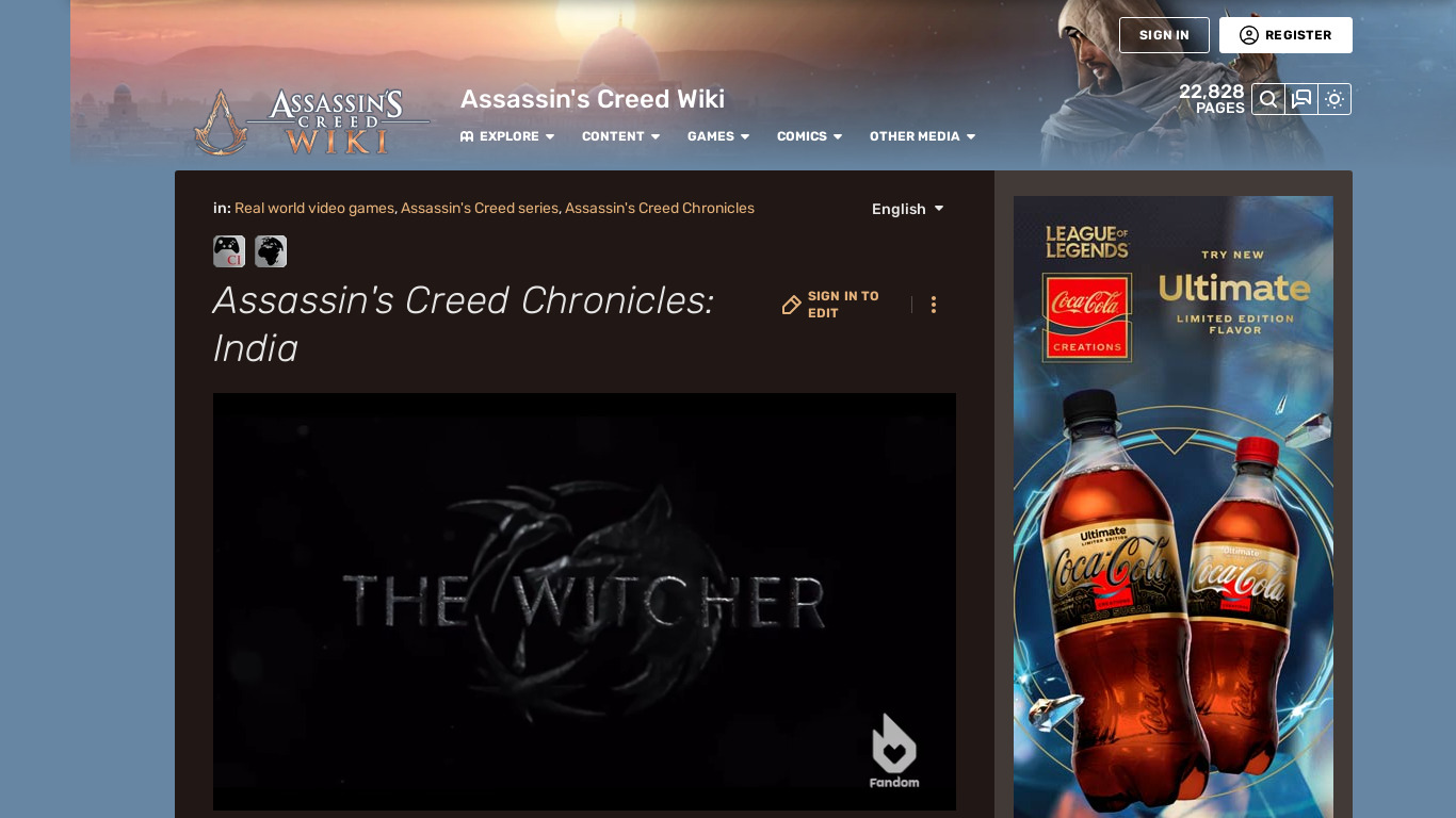 Assassin’s Creed Chronicles: India Landing page