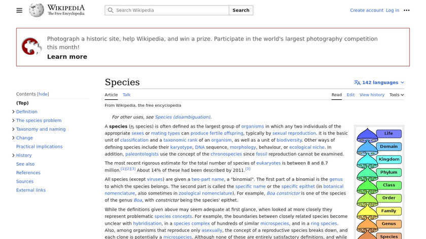 Species Landing Page