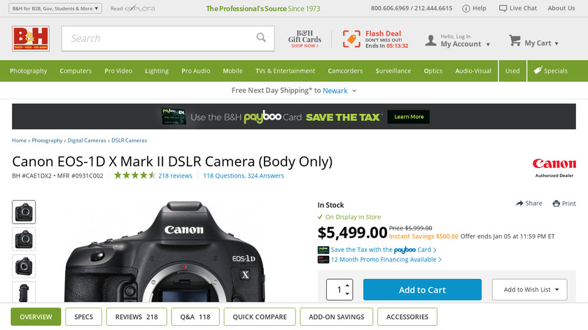 Canon EOS-1D X Mark II Landing Page