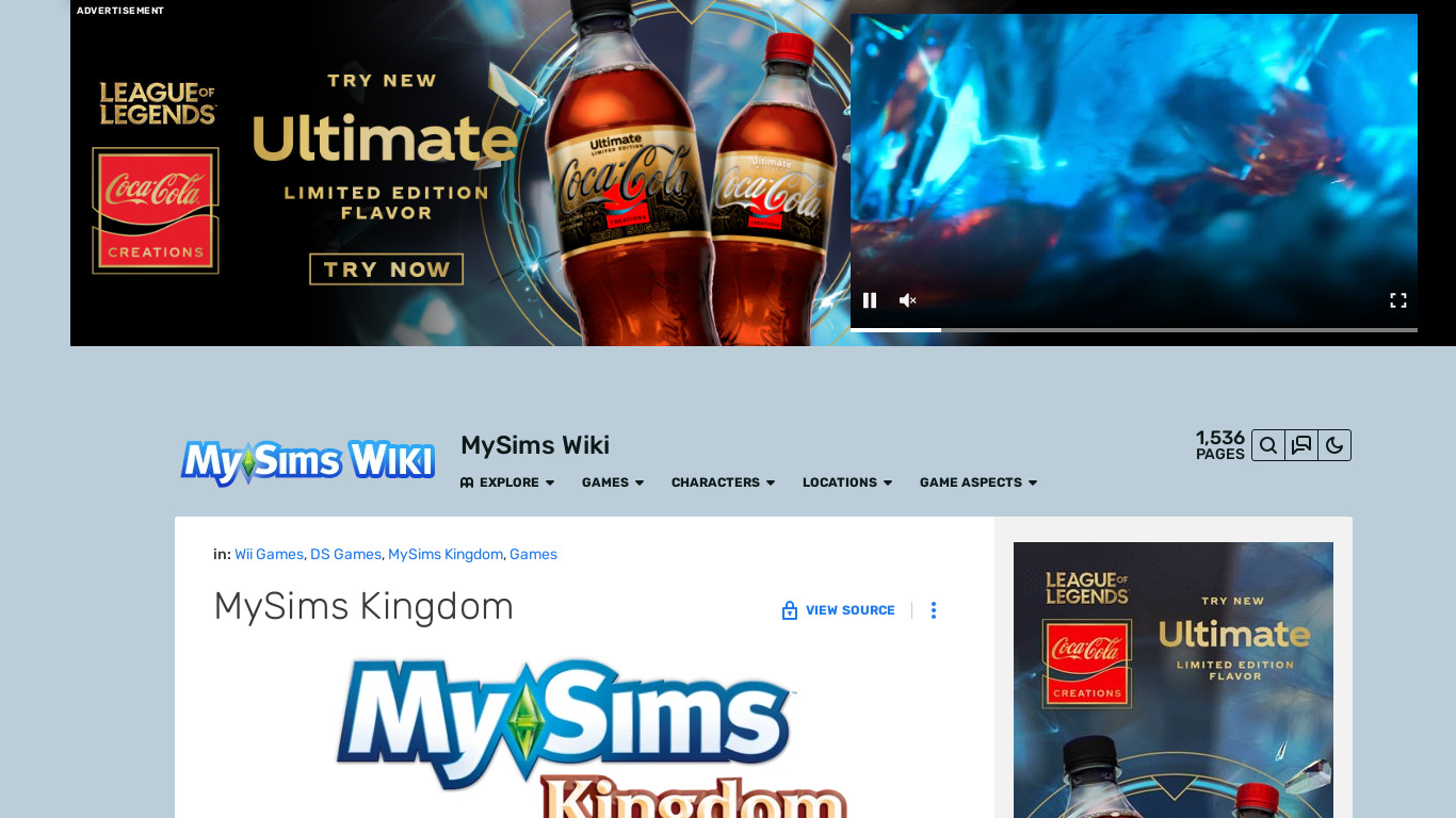 MySims Kingdom Landing page