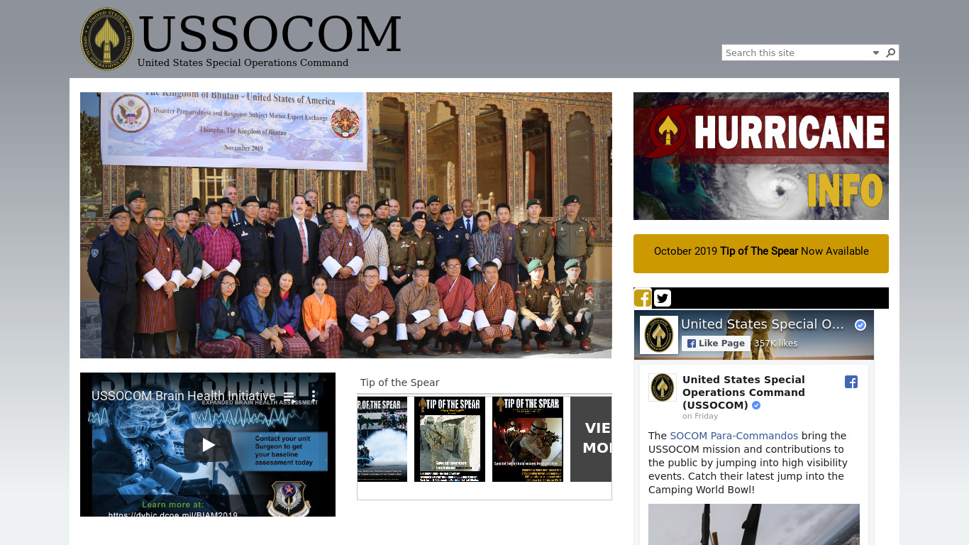 SOCOM Landing page