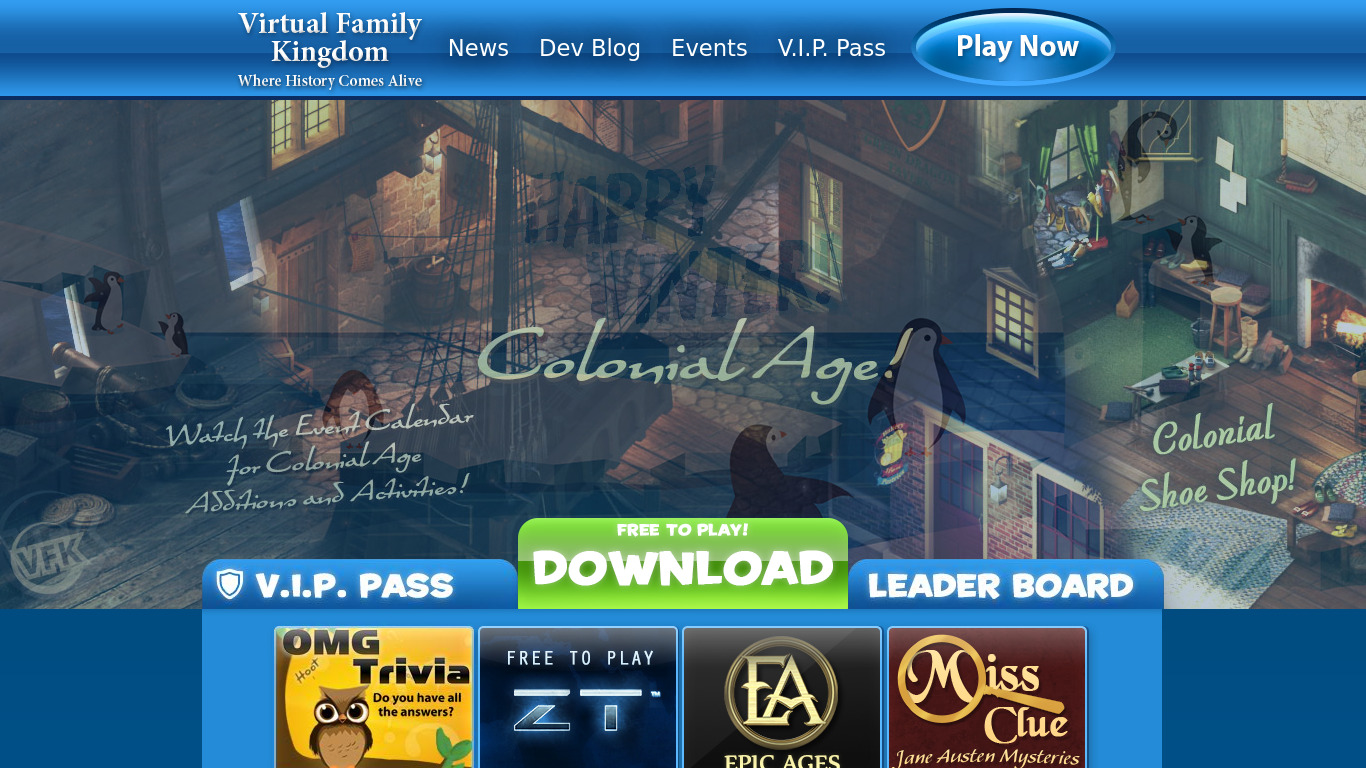 Virtual Family Kingdom Landing page