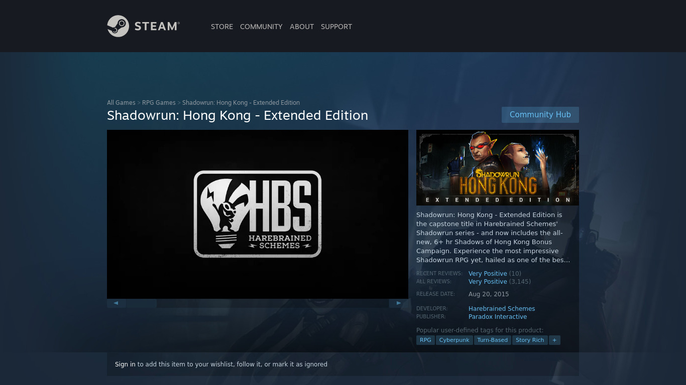 Shadowrun: Hong Kong Landing page