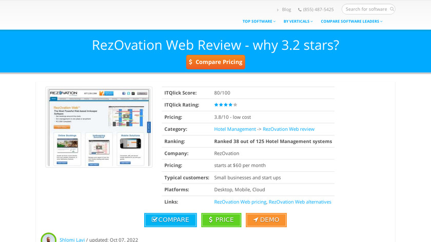 RezOvation Web Landing Page