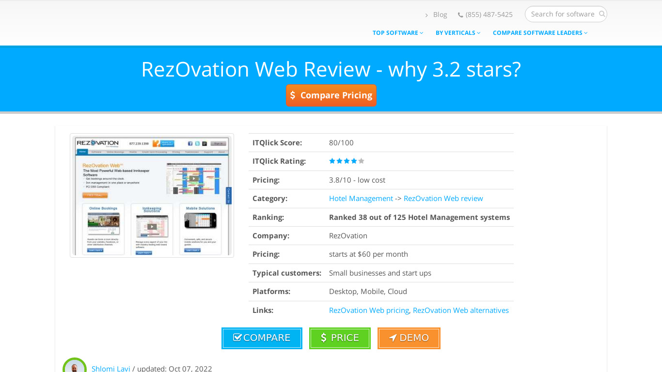 RezOvation Web Landing page