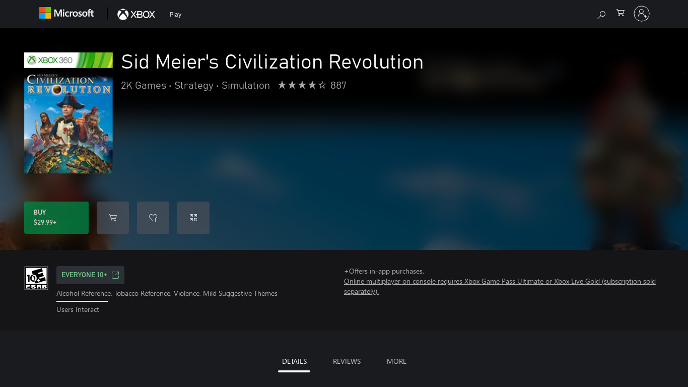 Sid Meiers Civilization Revolution Landing page