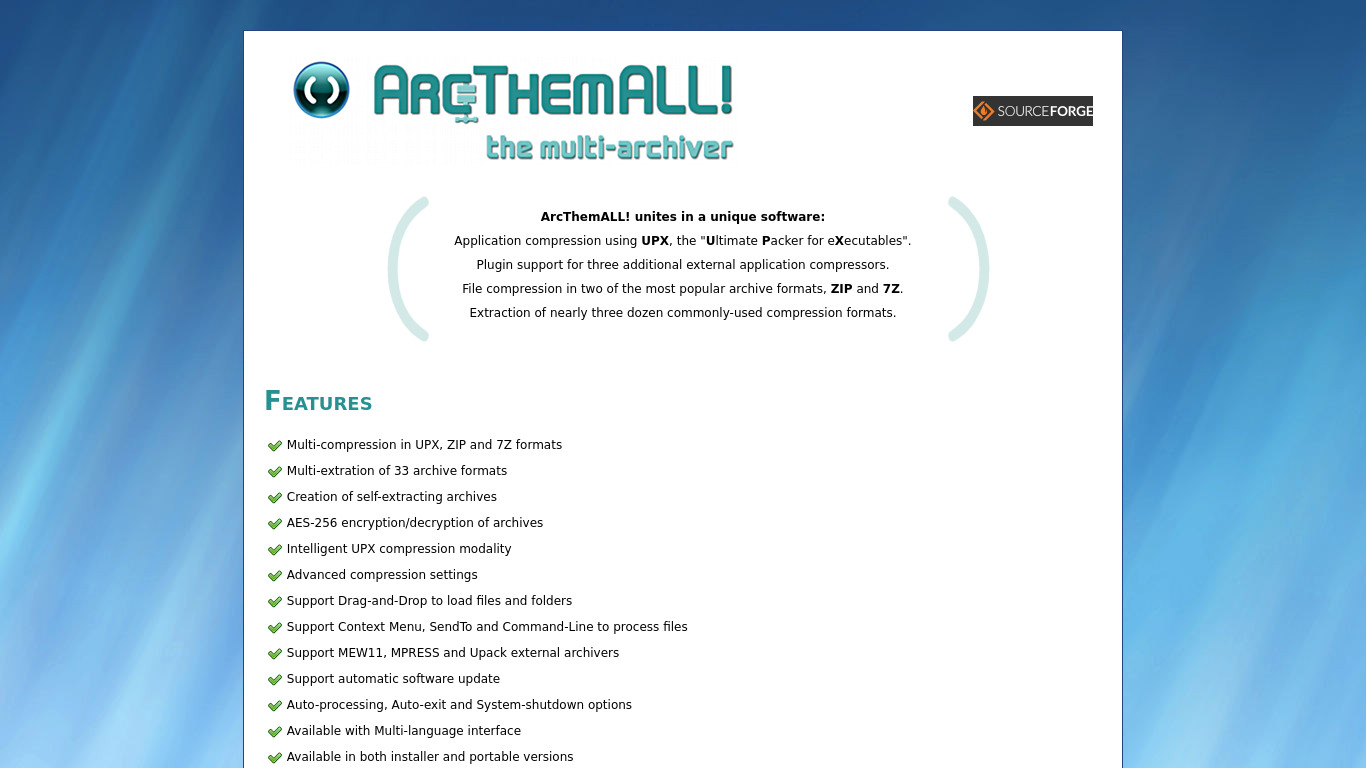 ArcThemAll! Landing page