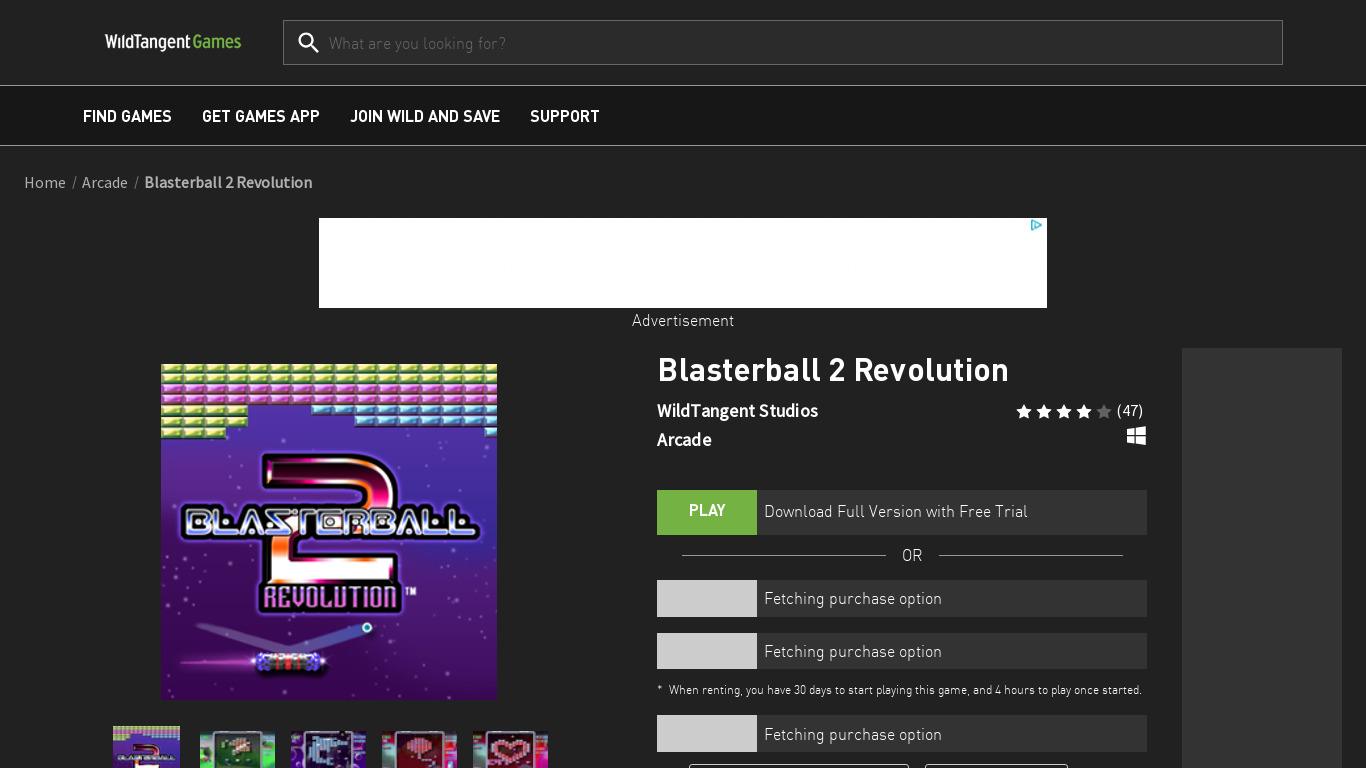 Blasterball 2: Revolution Landing page