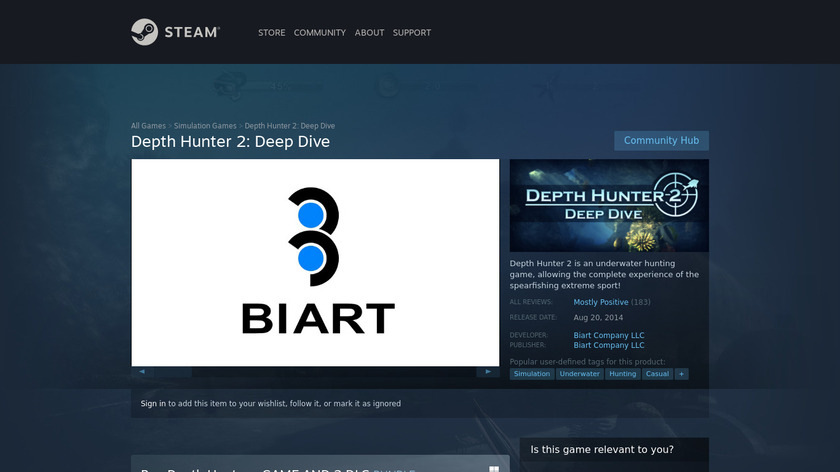 Depth Hunter Landing Page