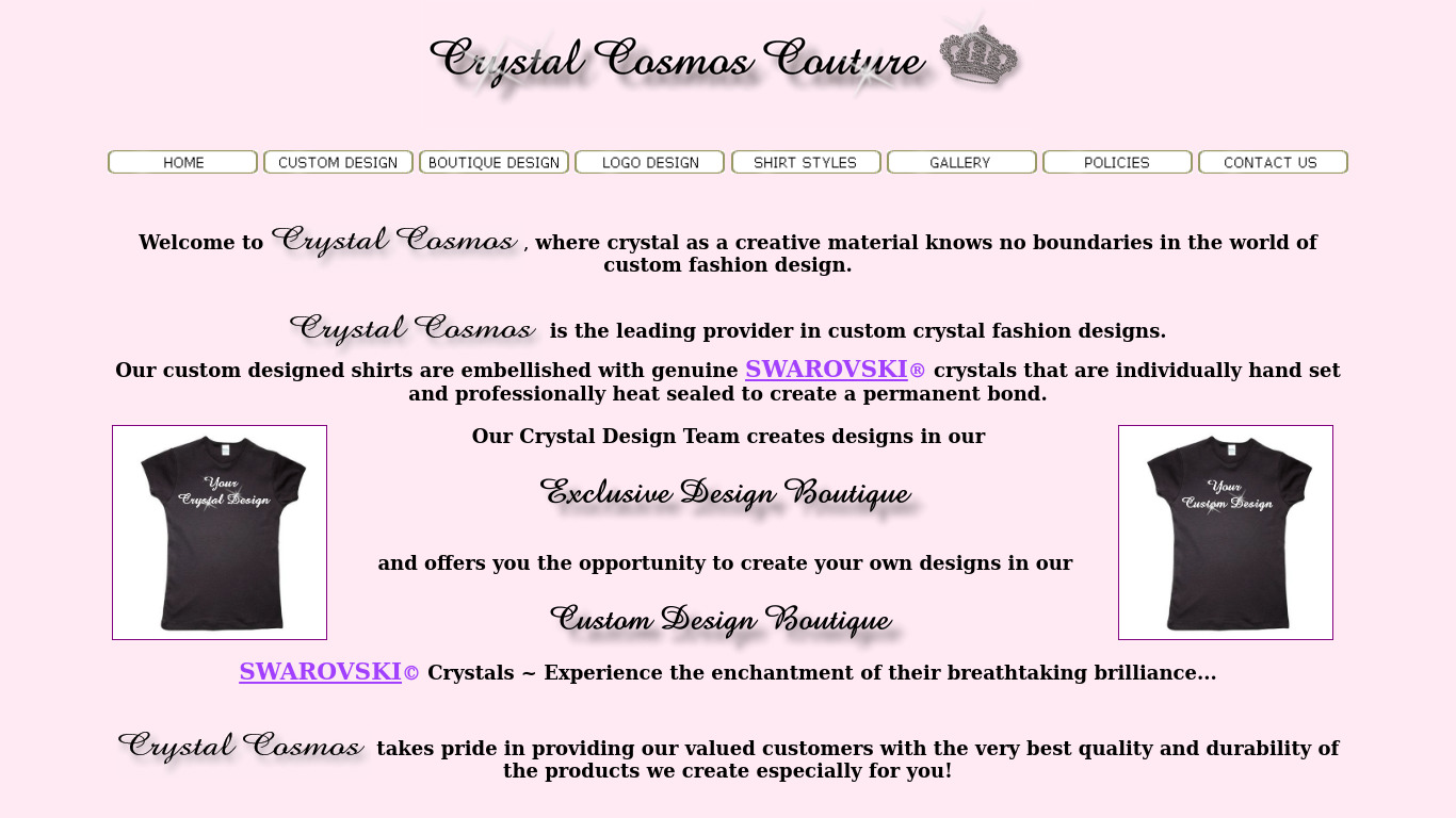 Crystal Cosmos Landing page