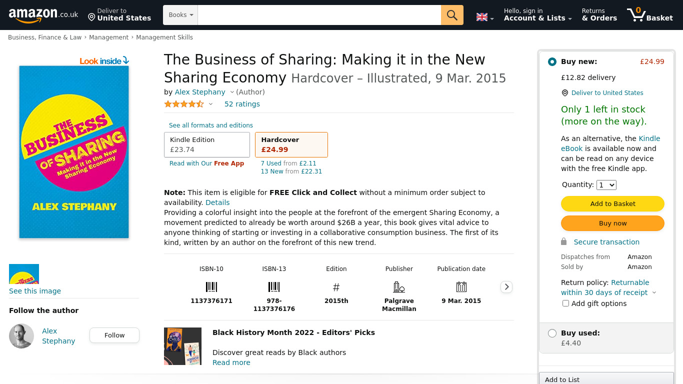 The Business of Sharing Landing page