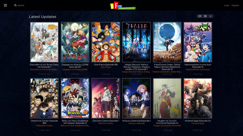 AnimeFreak.tv Landing Page