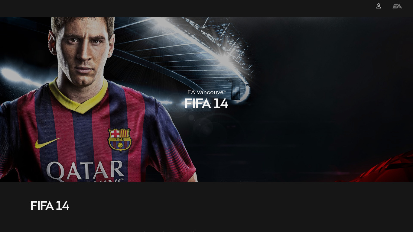 FIFA 14 Landing page