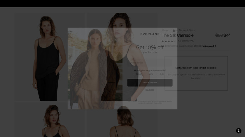 Everlane - The Silk Camisole Landing Page