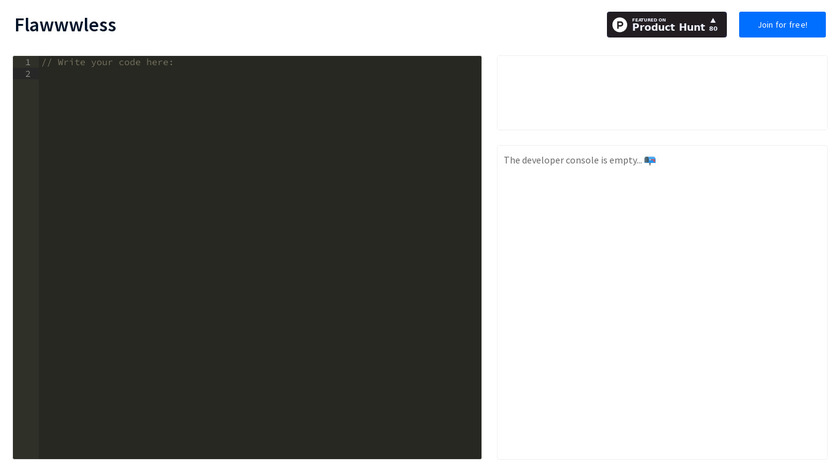 Code editor by Flawwwless Landing Page
