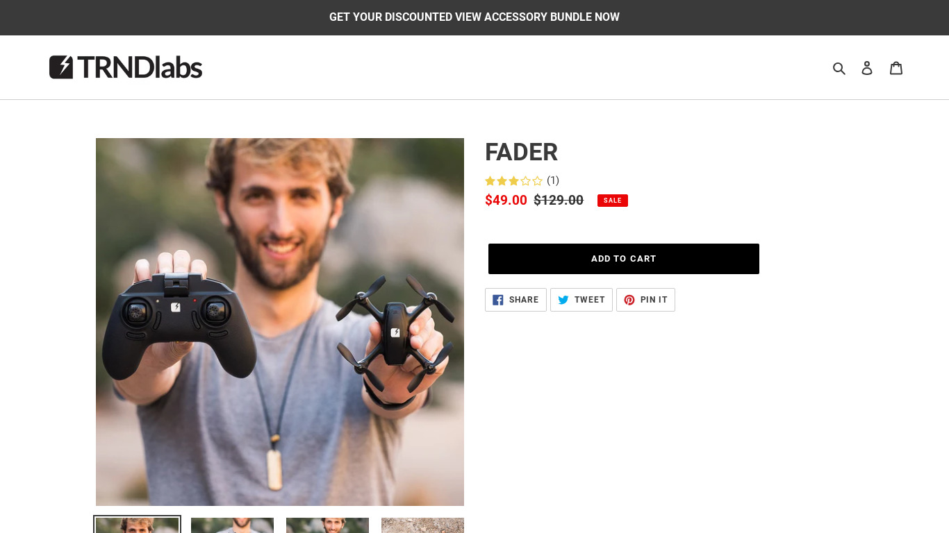 FADER Drone Landing page