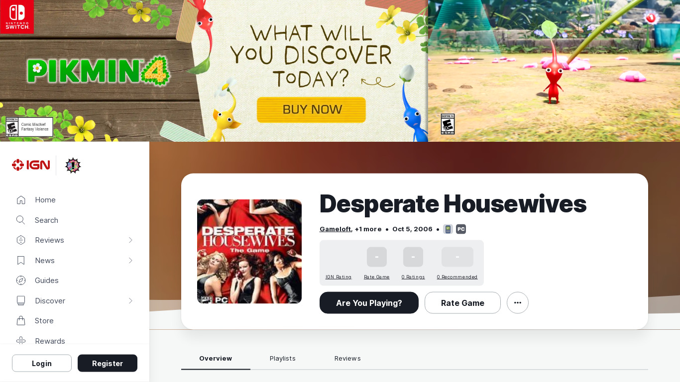 Desperate Housewives: The Game Landing page