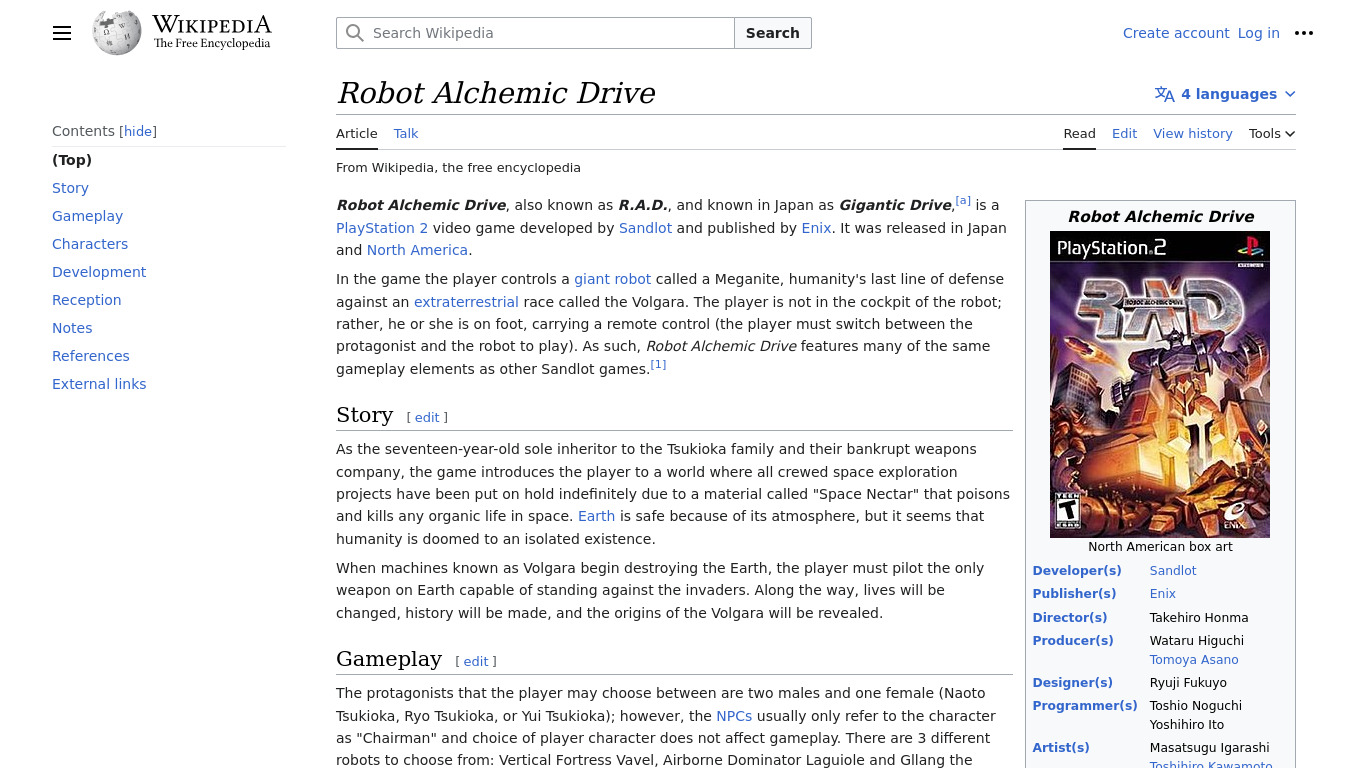Robot Alchemic Drive Landing page