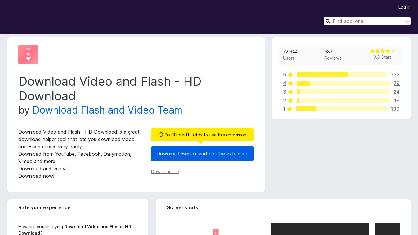 Download Flash and Video Landing page