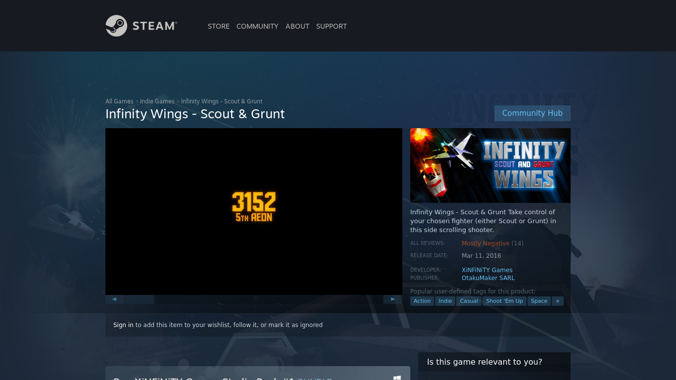 Infinity Wings: Scout and Grunt Landing page