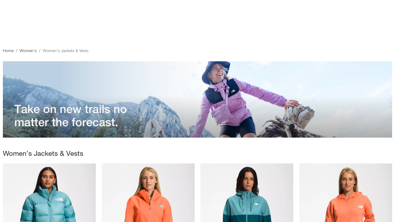 The North Face Thermoball Jacket Landing page