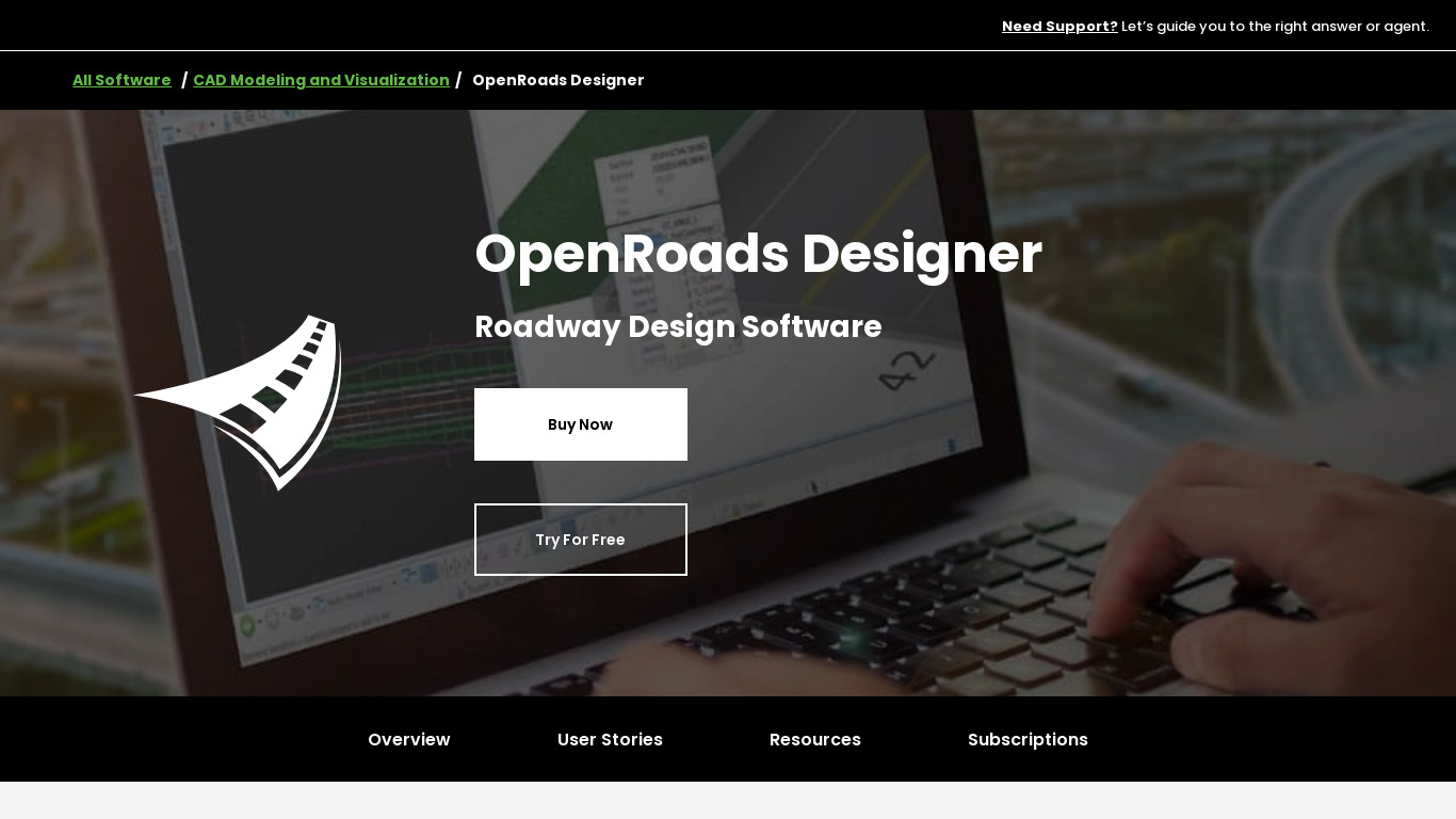 OpenRoads Designer Landing page