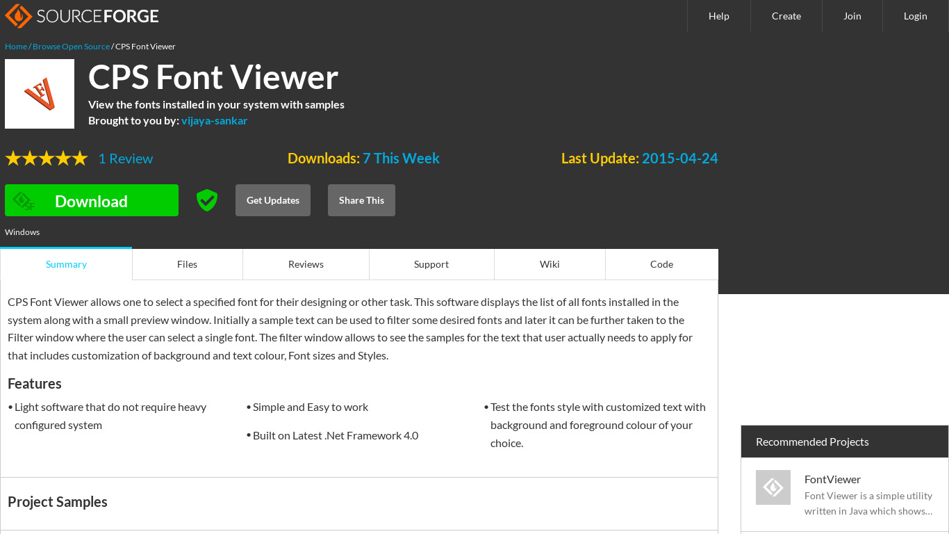 CPS Font Viewer Landing page