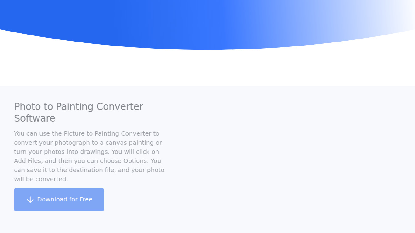 Picture to Painting Converter Landing page