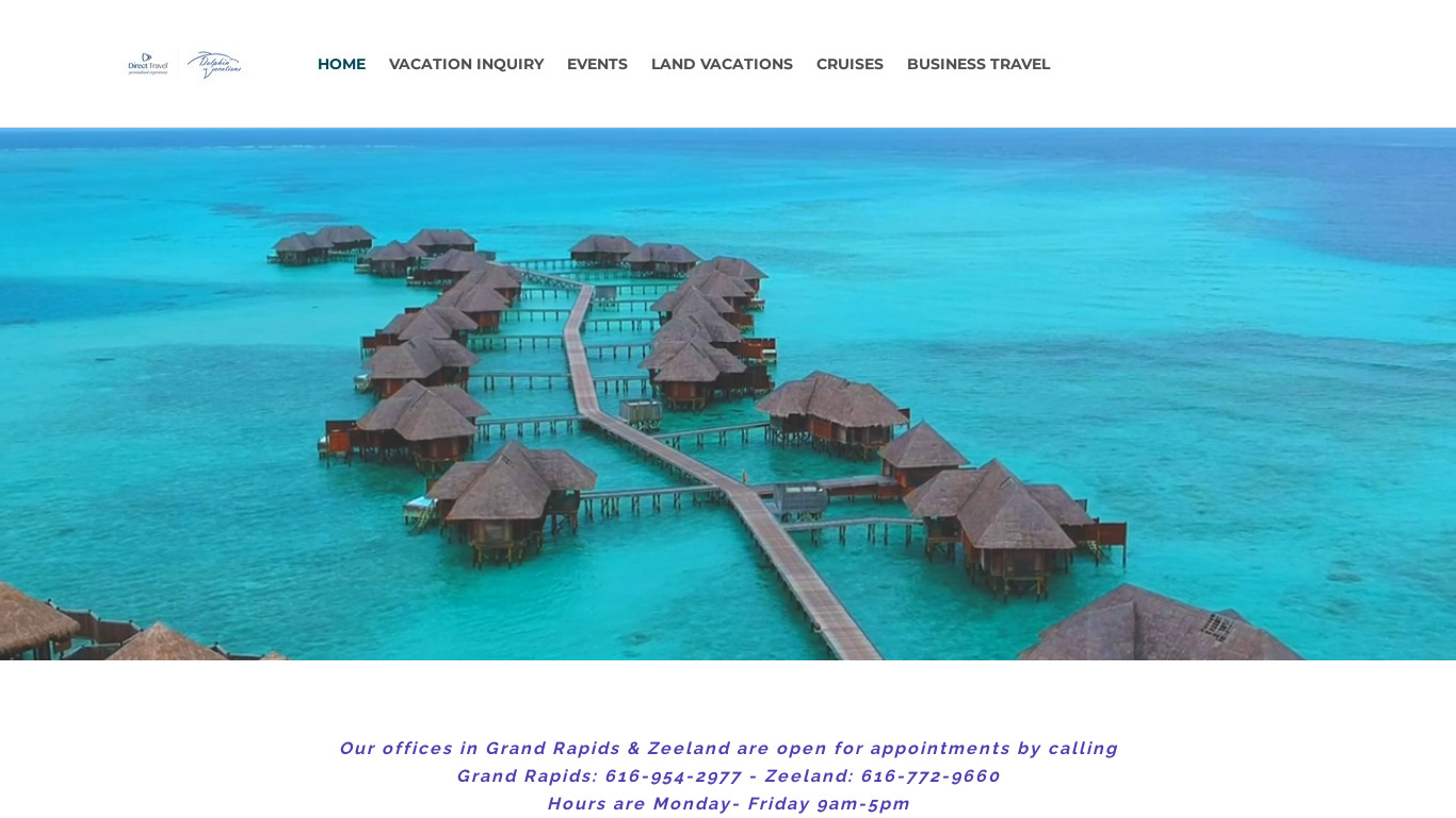 Dolphin for travel agents Landing page