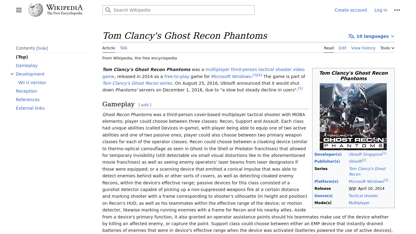 Tom Clancy’s Ghost Recon Phantoms Landing page