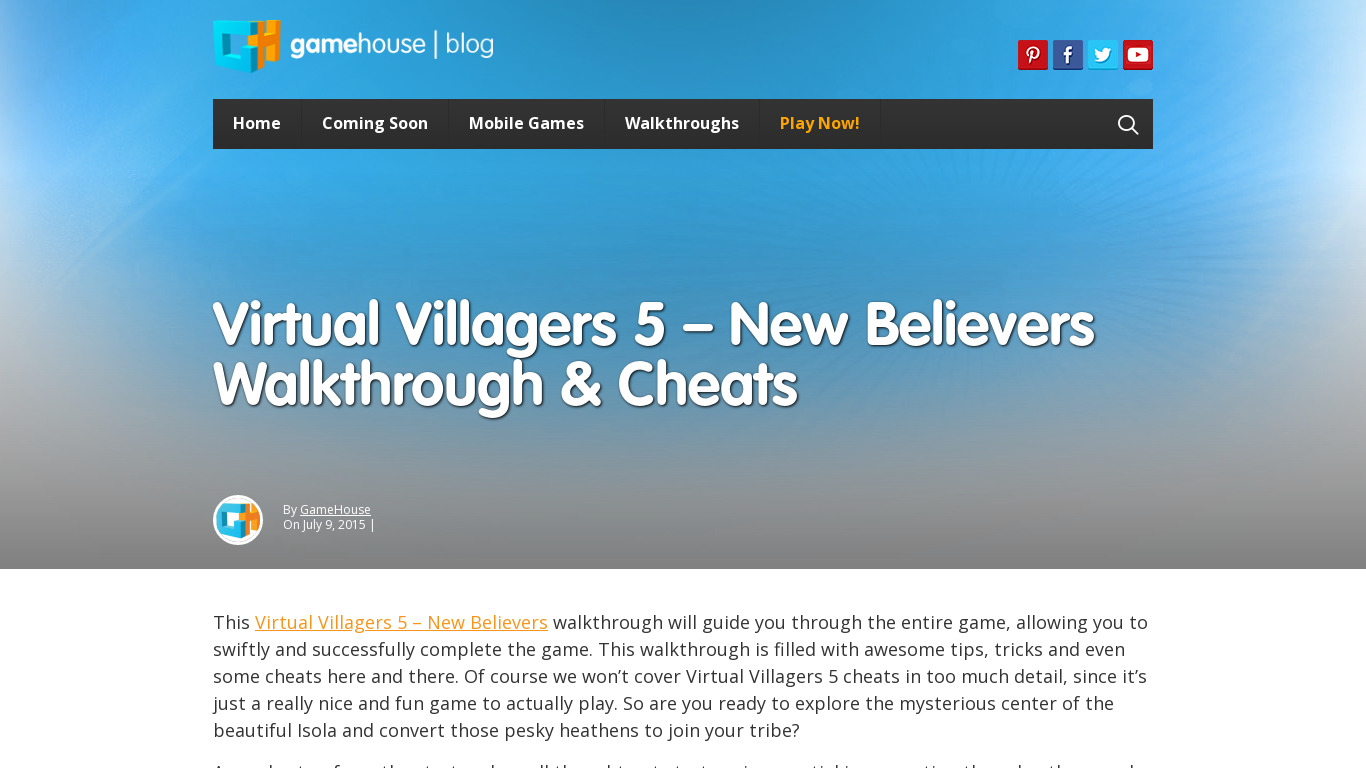 Virtual Villagers 5: New Believers Landing page