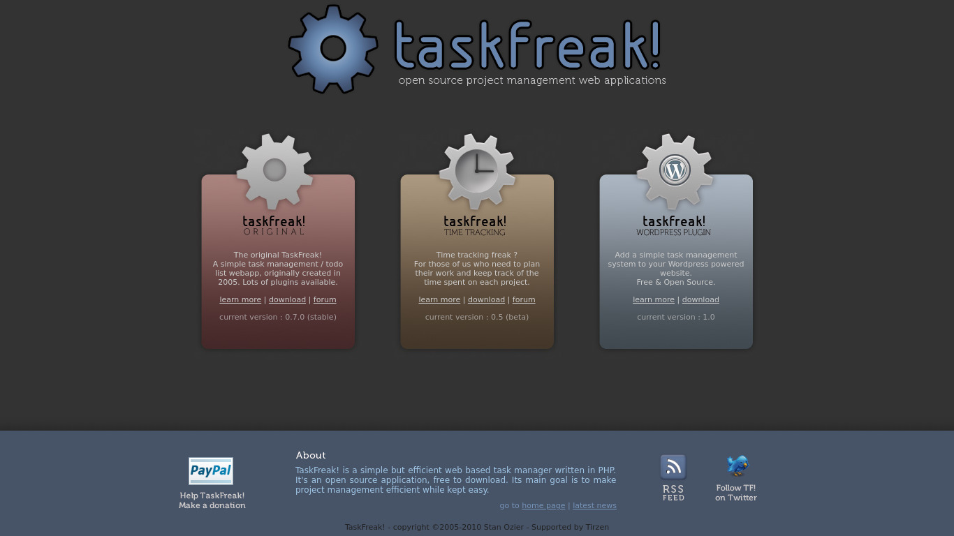 TaskFreak Landing page