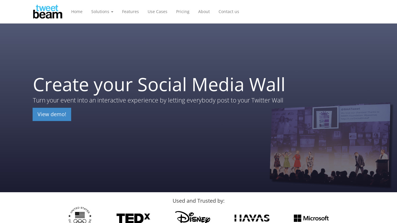 Twitter Wall Landing page