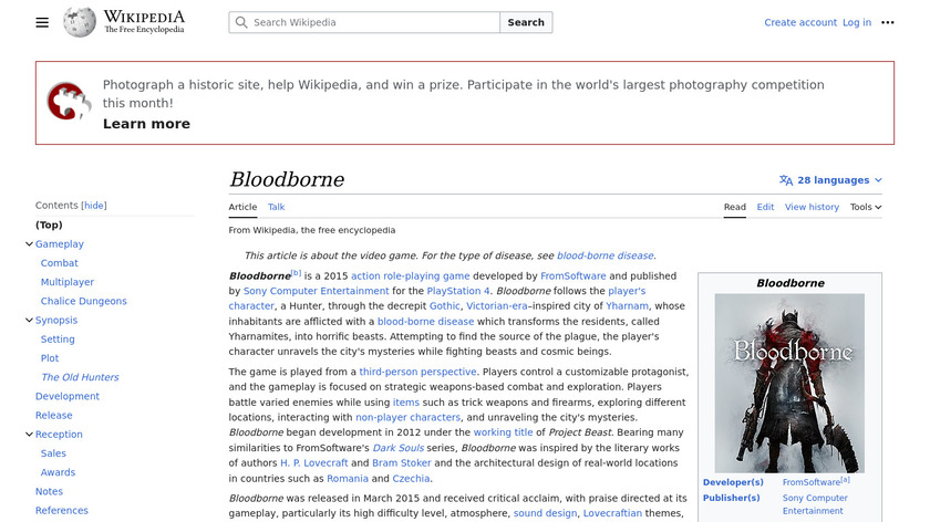 Bloodborne Landing Page