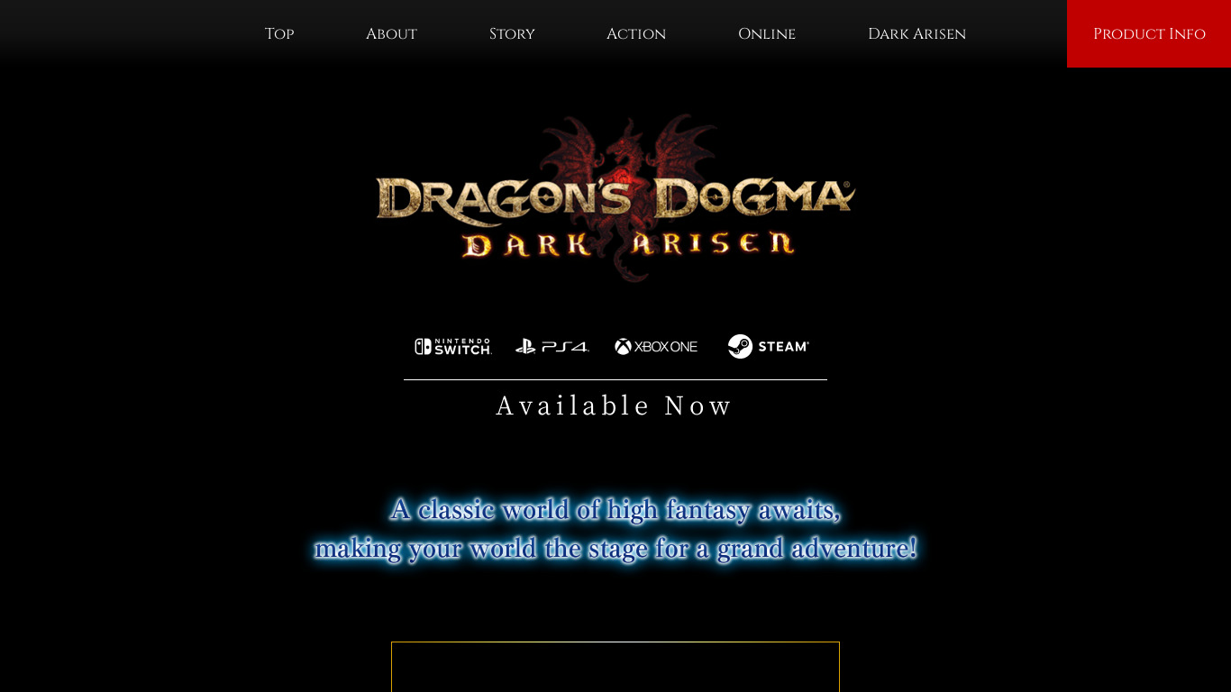 Dragon’s Dogma: Dark Arisen Landing page