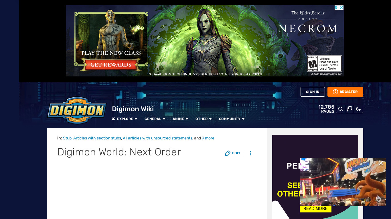 Digimon World: Next Order Landing page