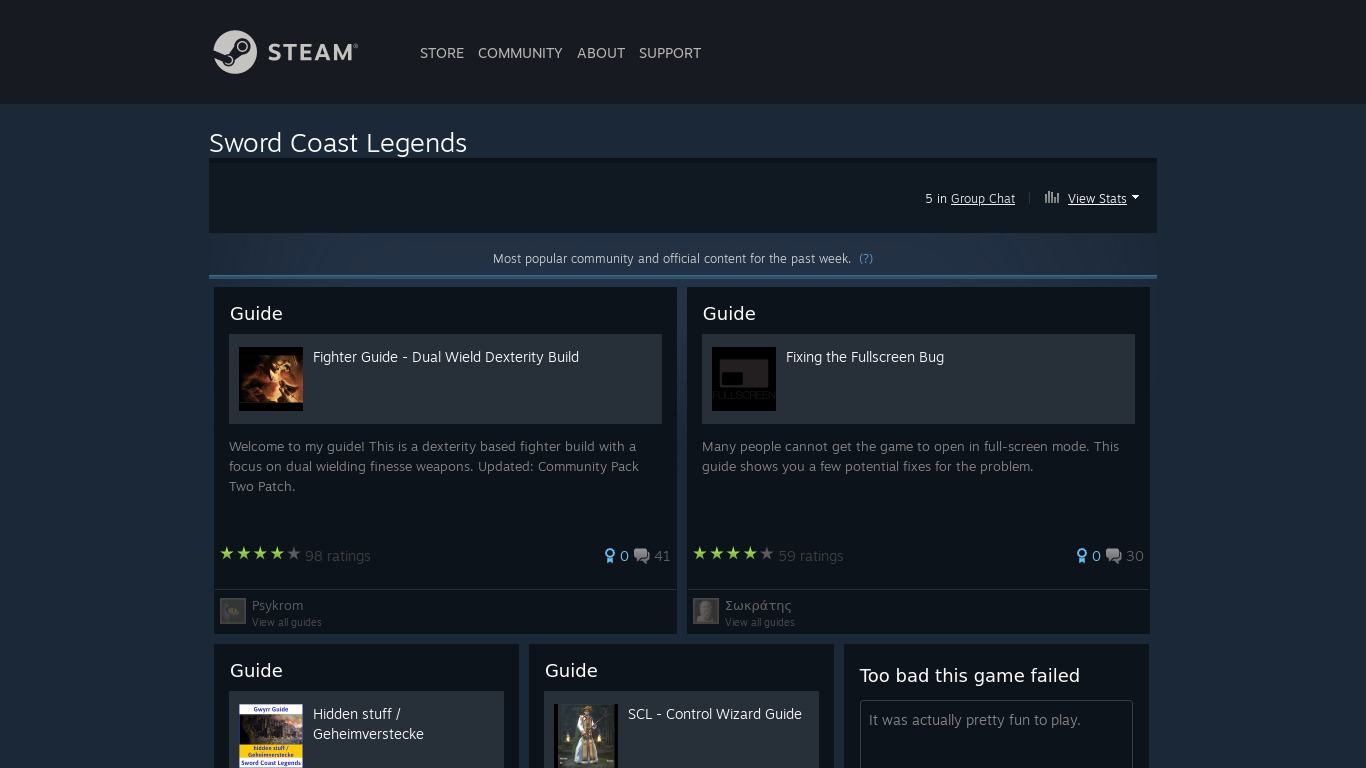 Sword Coast Legends Landing page