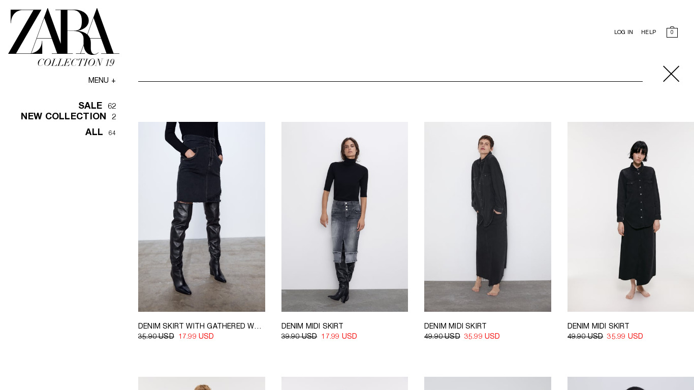 Zara Denim Skirt with Pockets Landing page