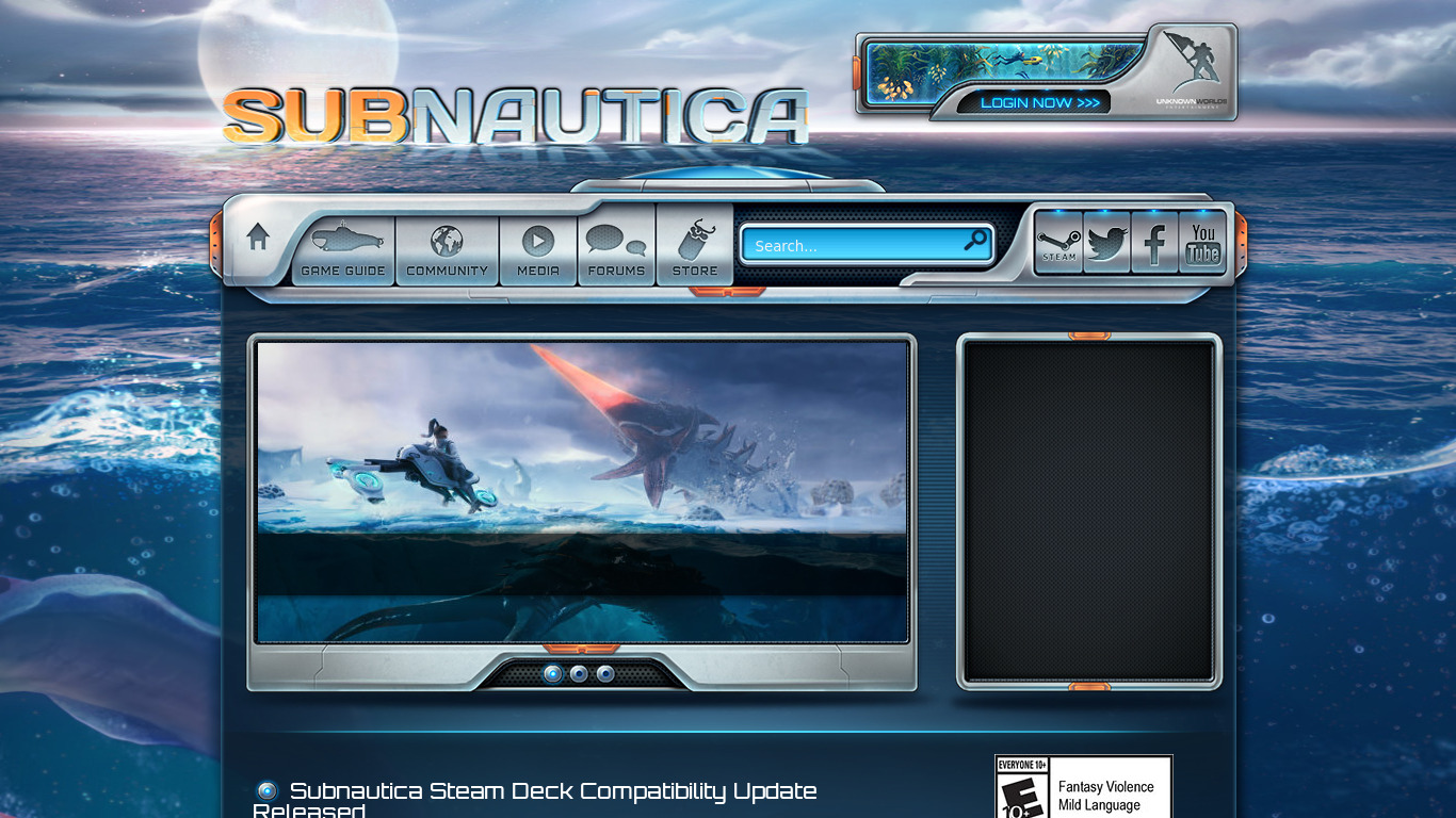 Subnautica Landing page