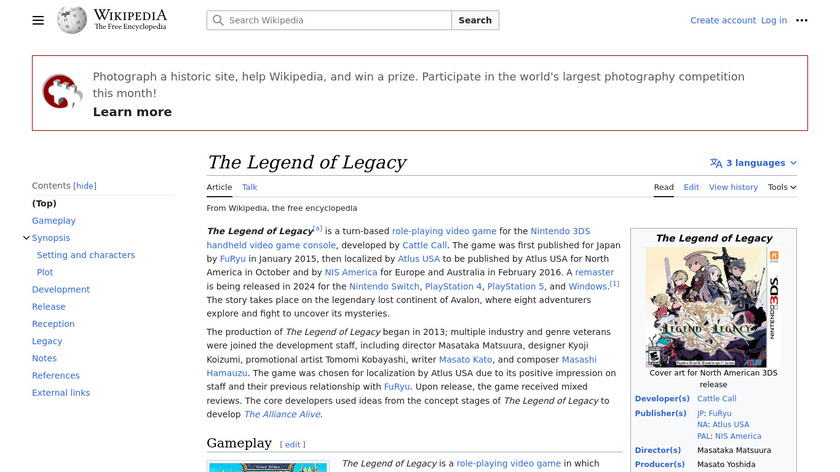 The Legend of Legacy Landing Page