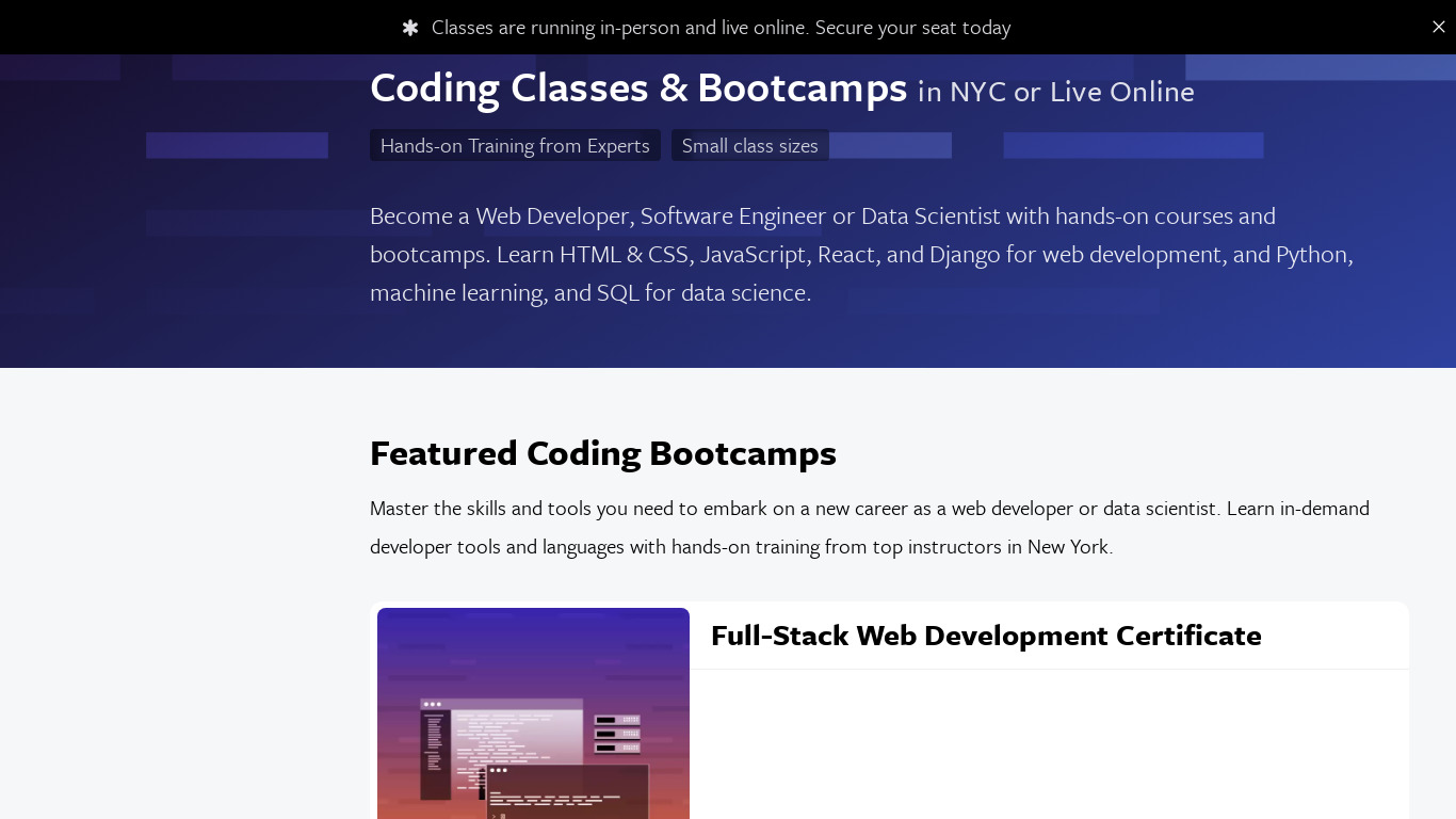 Dev Bootcamp Landing page