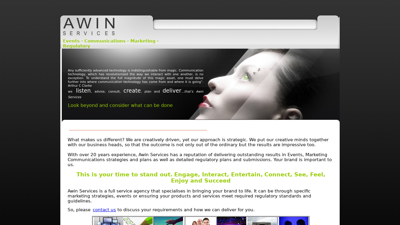 Awin Services Landing page
